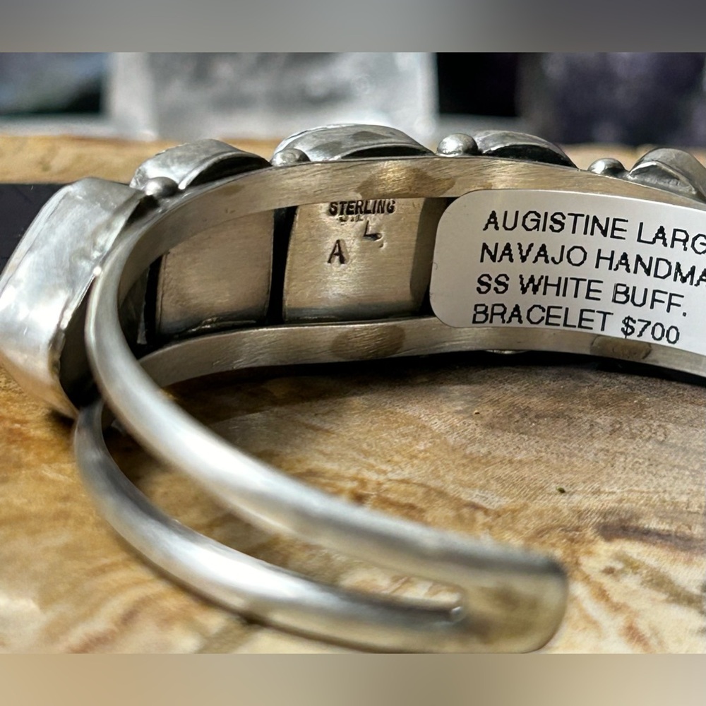 NWT Augistine Largo Navajo handmade White Buffalo Bracelet - Picture 2 of 8